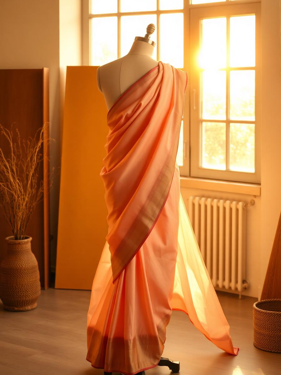 Peach Kanjivaram